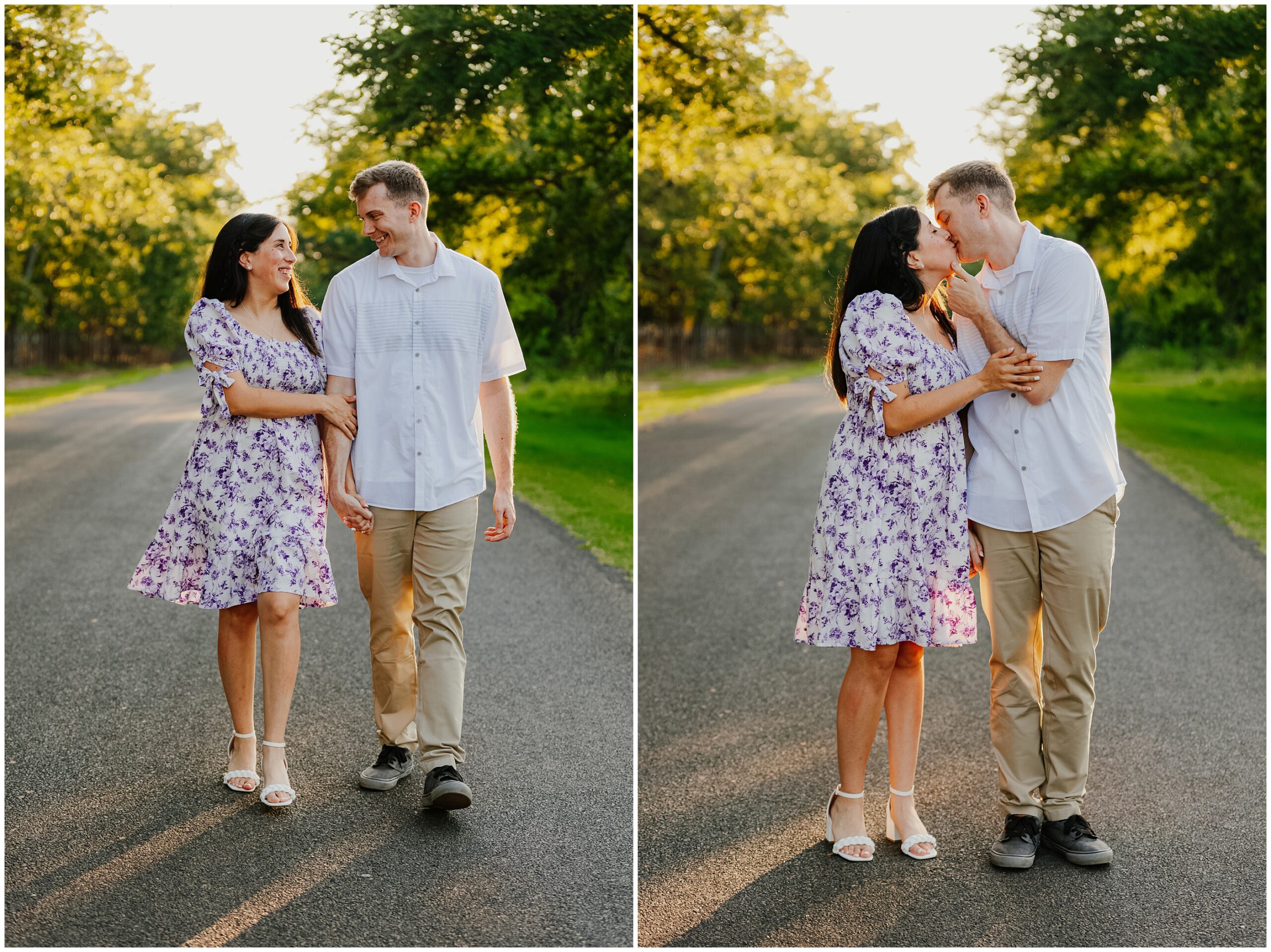 Romantic outdoor engagement photography